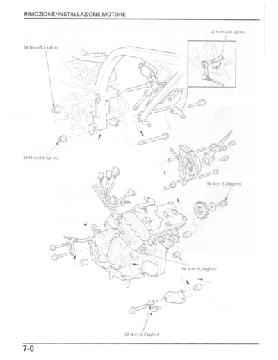 Honda Moto Hornet 600cc Rimozione Installazione Motore (in Italiano) pag. 12